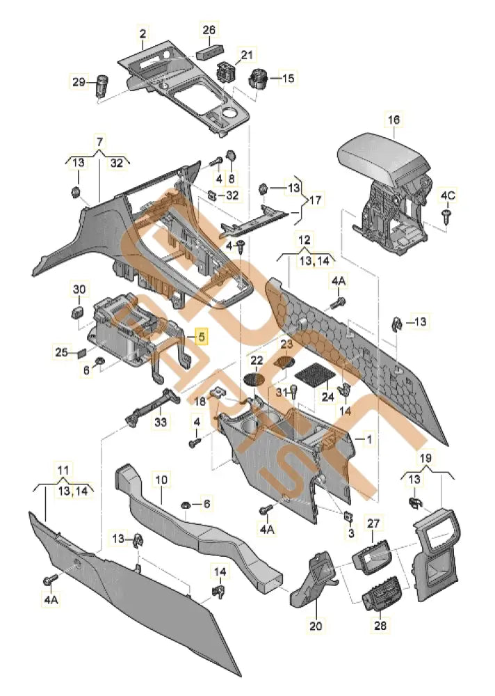 CUPRA ATECA ARMREST CARRIER 575864225D 575864252