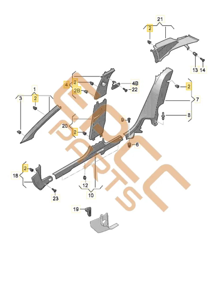 CUPRA ATECA B PILLAR TRIM 575867244