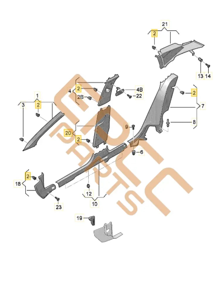 CUPRA ATECA B PILLAR TRIM 57A867240