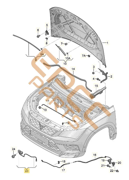 CUPRA ATECA BONNET LOCK LOWER PART 575823509A