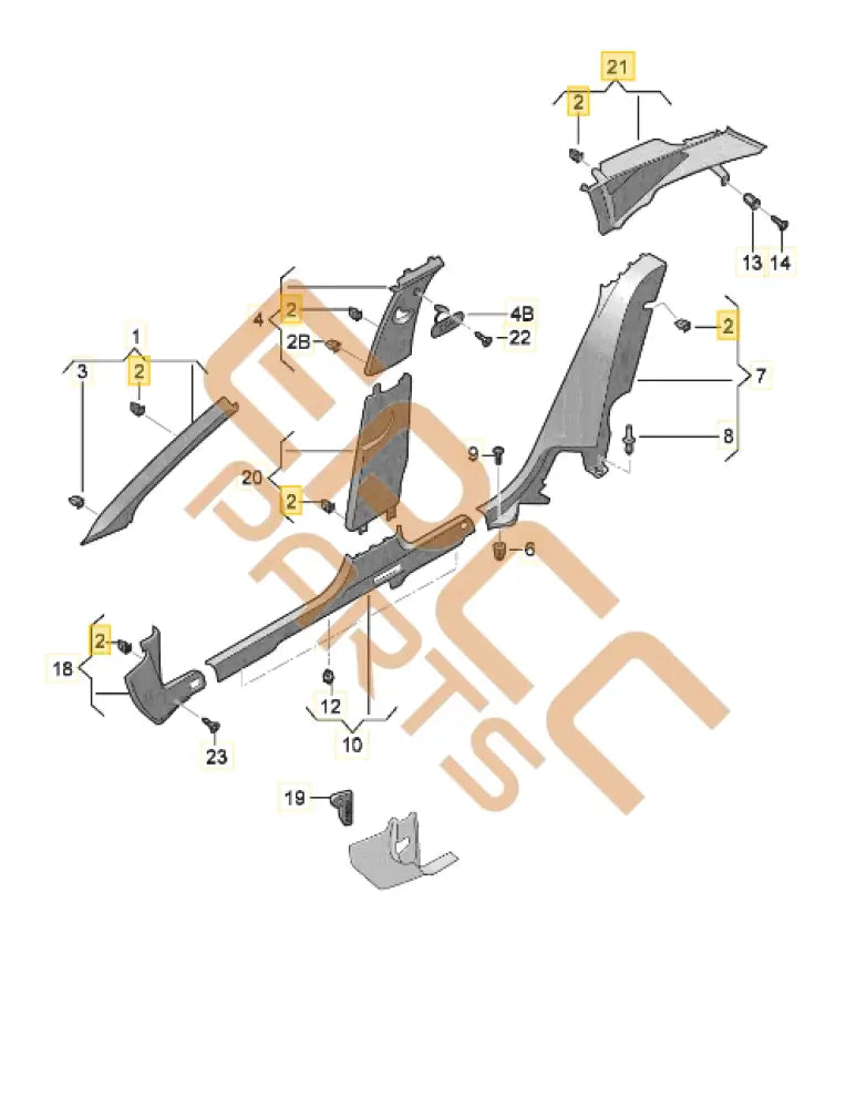 CUPRA ATECA C PILLAR TRIM 575867287A