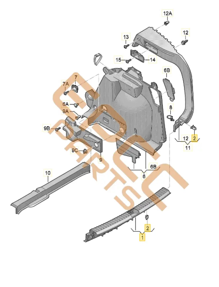CUPRA ATECA COVER FOR LOCK CARRIER 575863459A