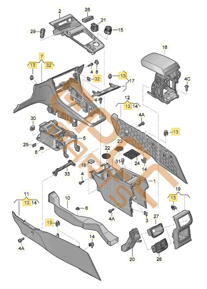 CUPRA ATECA LINING FOR CONSOLE 577863680A