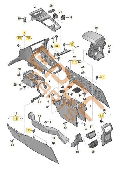 CUPRA ATECA LINING FOR CONSOLE 577863680A
