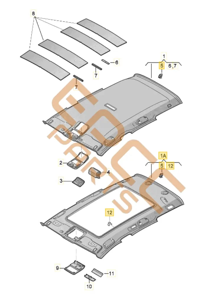 CUPRA ATECA MOULDED HEADLINER 575867501BG