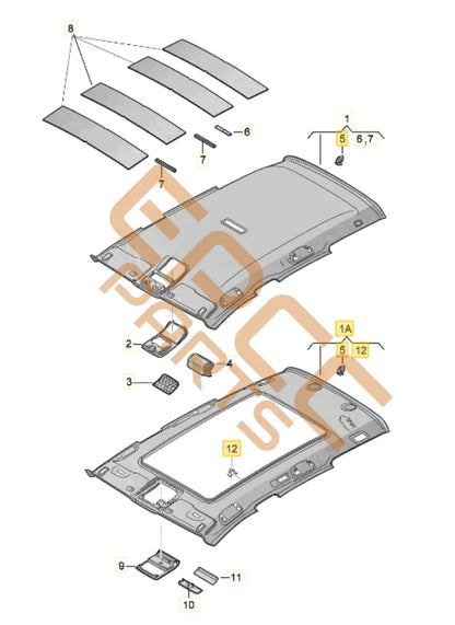 CUPRA ATECA MOULDED HEADLINER 575867501BG
