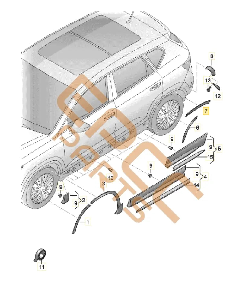 CUPRA ATECA PROTECTIVE STRIP FOR WINGS 575854989D