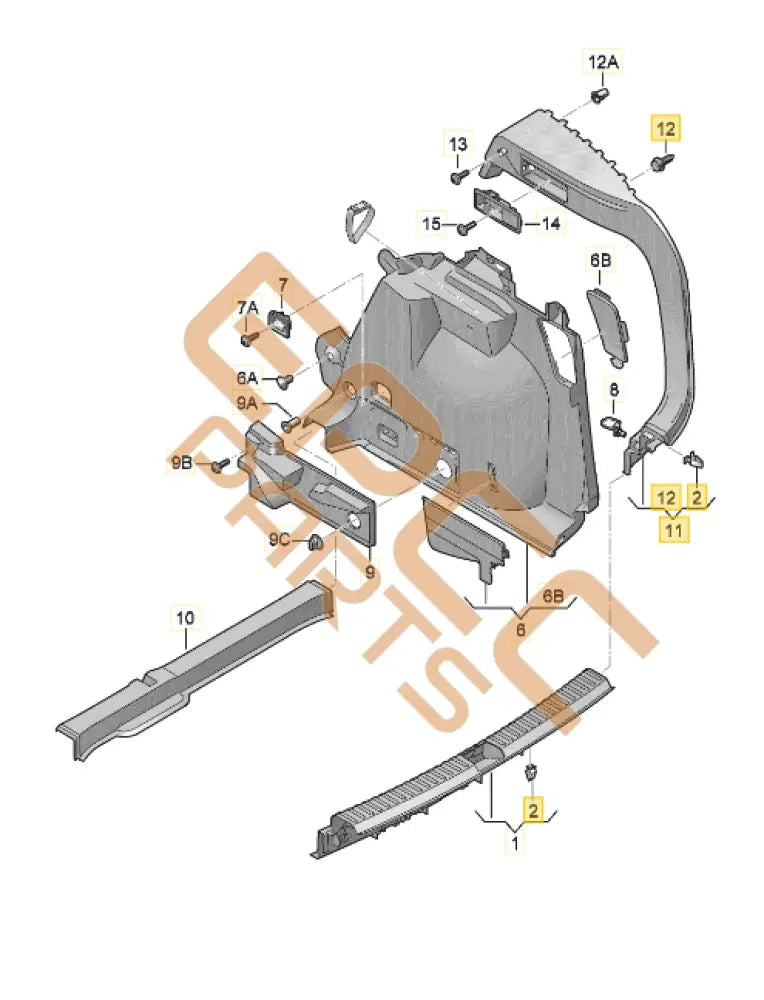 CUPRA ATECA SUPPORT ELEMENT FOR LUGGAGE COMPARTMENT 575867761A