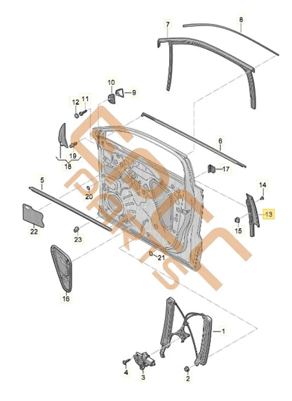 CUPRA ATECA TRIM FOR DOOR WINDOW FRAME 575837902B Door