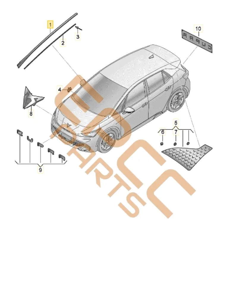 CUPRA ATECA TRIM STRIP FOR WIND-SCREEN 575854319A