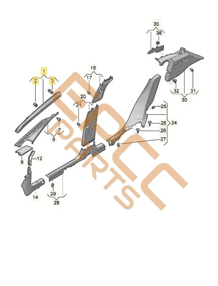 CUPRA BORN 2023 A PILLAR TRIM (RIGHT UPPER) 10A867234E