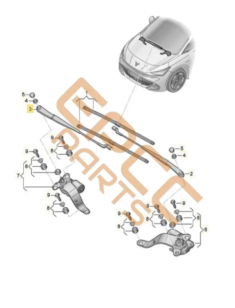 SEAT CUPRA BORN 2023 AERO WIPER ARM (PAIR) 10A955410 10A955409