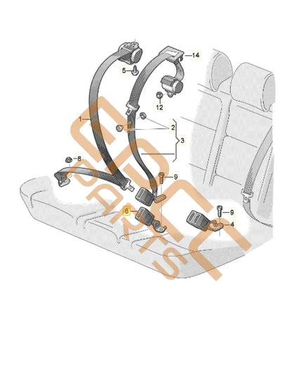 CUPRA BORN BELT LATCH WITH WARNING CONTACT 10A857740B