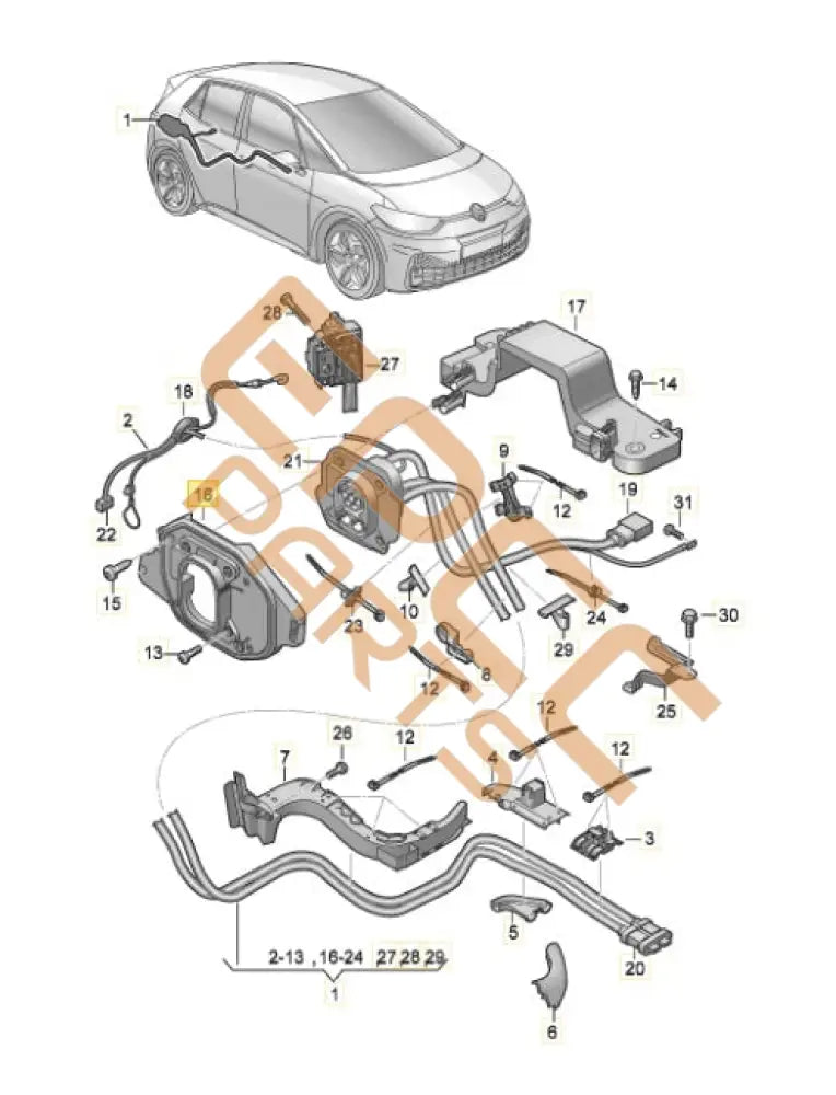 SEAT CUPRA BORN 2023 BRACKET CHARGING SOCKET 10A907175
