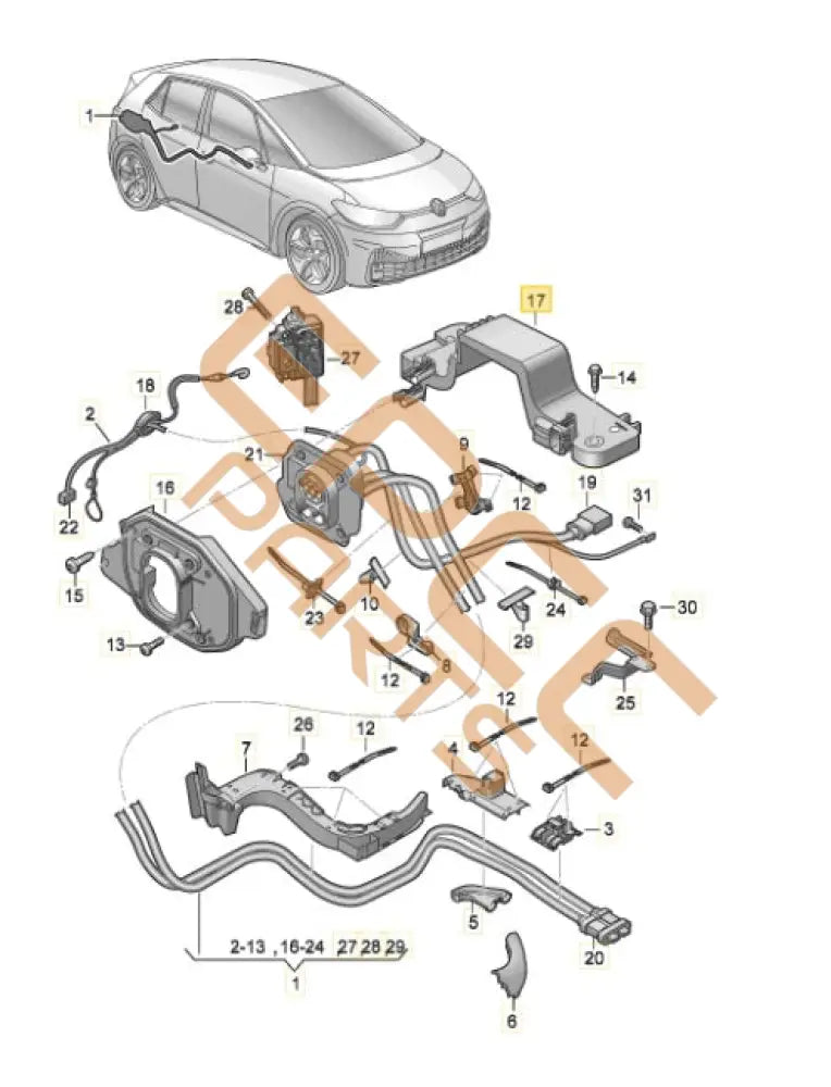 SEAT CUPRA BORN 2023 BRACKET CHARGING SOCKET 10A972597