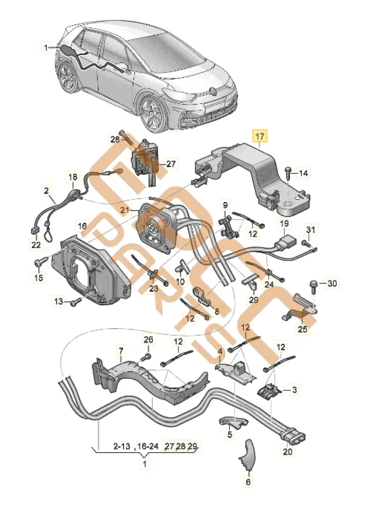 CUPRA BORN BRACKET FOR CHARGING SOCKET 10A907372