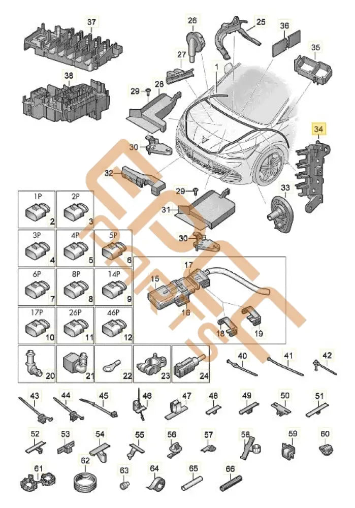 SEAT CUPRA BORN 2023 BRACKET FOR CONNECTOR HOUSING 10A937545