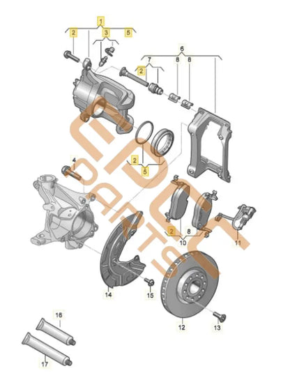 SEAT CUPRA BORN 2023 BRAKE CALIPER HOUSING 1EA615124A 1EA615106M