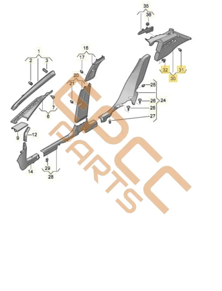 CUPRA BORN 2023 C PILLAR TRIM 10A867287C