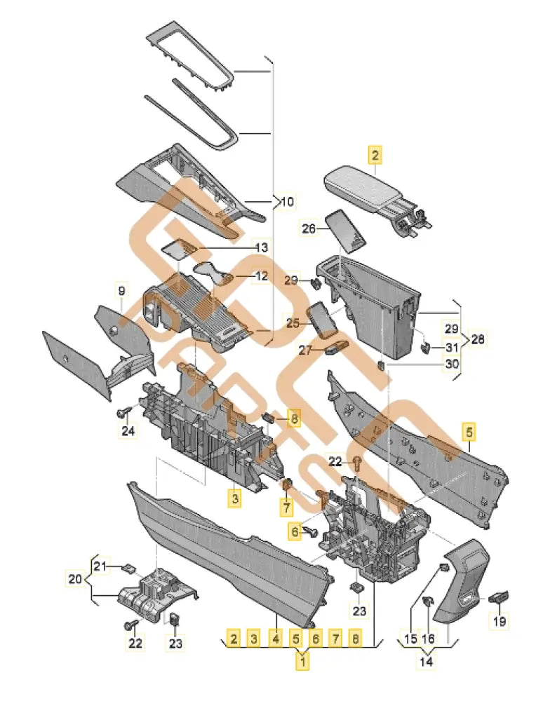 CUPRA BORN CENTER CONSOLE 10E863242C 10E864298B