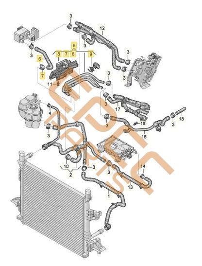 SEAT CUPRA BORN 2023 COOLANT PIPE WITH COOLANT HOSE 1EA122050BG Coolant