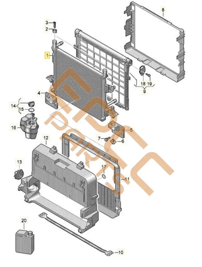 SEAT CUPRA BORN 2023 COOLER FOR COOLANT 1EA121251B Coolant