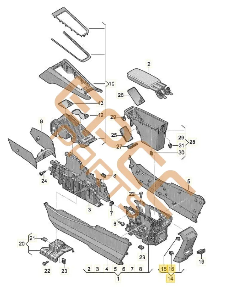 CUPRA BORN 2023 COVER FOR CENTRE CONSOLE 10E864298B