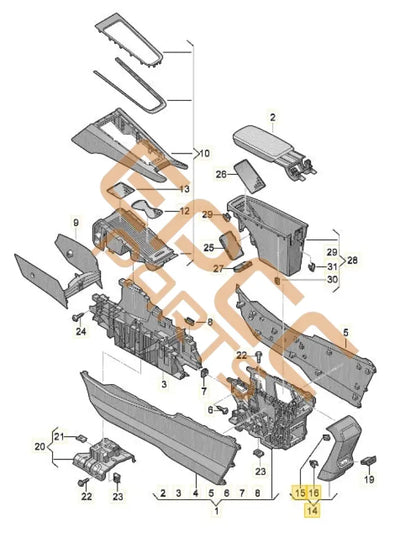 CUPRA BORN 2023 COVER FOR CENTRE CONSOLE 10E864298B