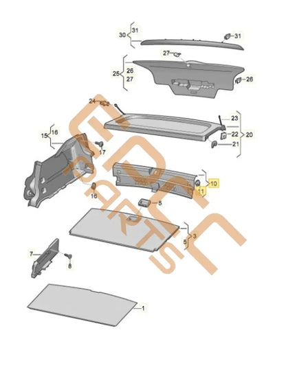 SEAT CUPRA BORN 2023 COVER FOR LOCK CARRIER 10A863459