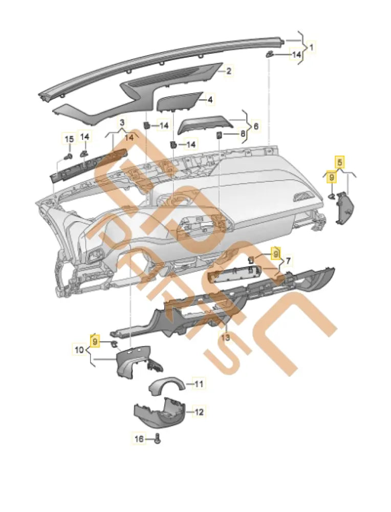 CUPRA BORN DASH COVER 10F857035A