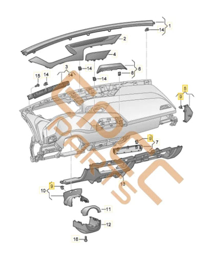 CUPRA BORN DASH COVER 10F857035A