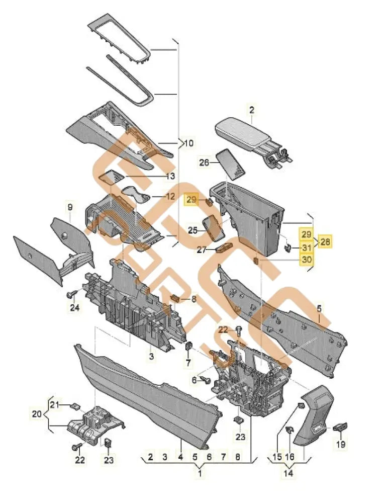 CUPRA BORN 2023 DRAWER WITH WIRELESS CHARGER 10E858329A 10E864981