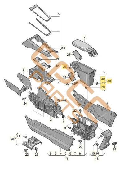 CUPRA BORN 2023 DRAWER WITH WIRELESS CHARGER 10E858329A 10E864981