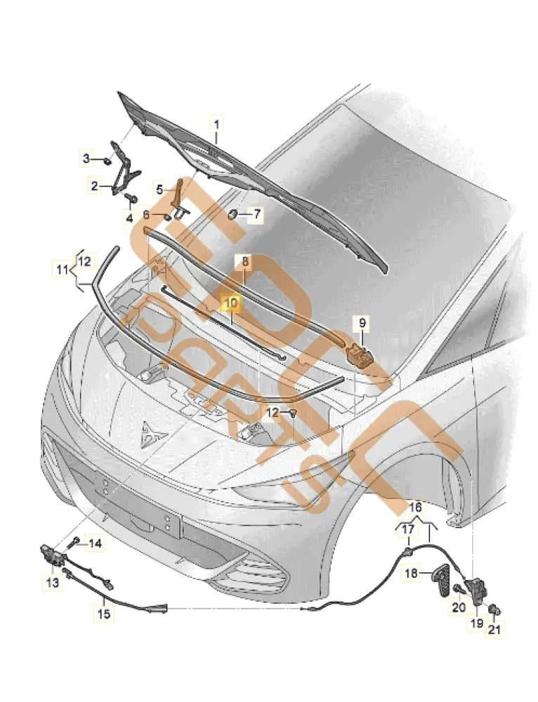 CUPRA BORN FLAP SUPPORT 10A823363B
