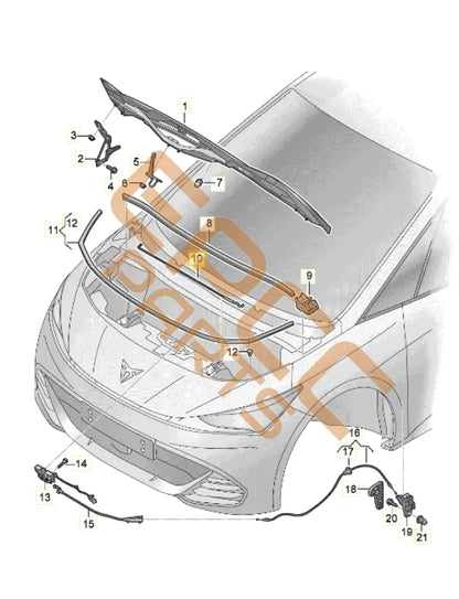 CUPRA BORN FLAP SUPPORT 10A823363B