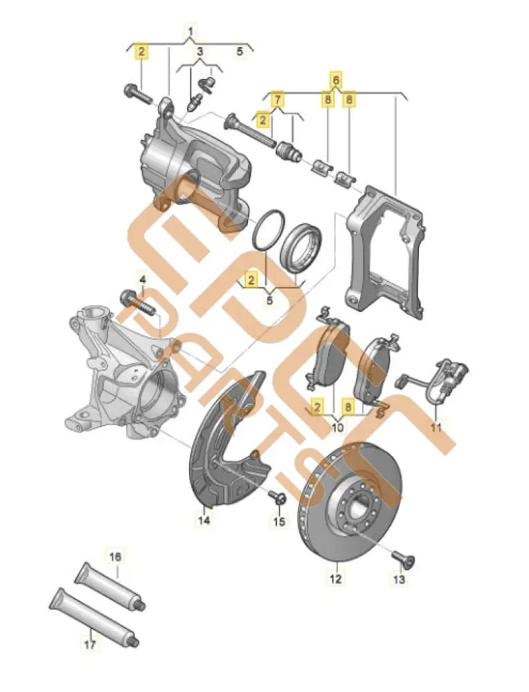 SEAT CUPRA BORN 2023 FRONT BRAKE CALIPER WITH CARRIER LEFT 1EA615105K 1EA615123A 1EA615125A