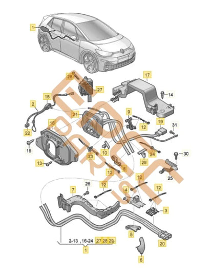 SEAT CUPRA BORN 2023 HIGH VOLTAGE CHARGING SET 10A971531BQ
