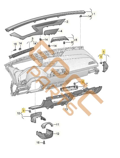 CUPRA BORN 2023 INTERIOR DASHBOARD END TRIM CAP COVER (LEFT) 10H857035A Dash