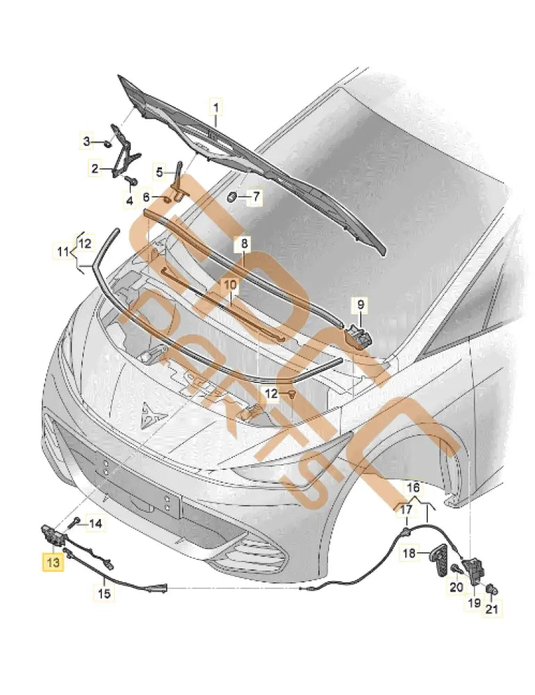 CUPRA BORN LID LOCK WITH MICRO SWITCH 10C823509B