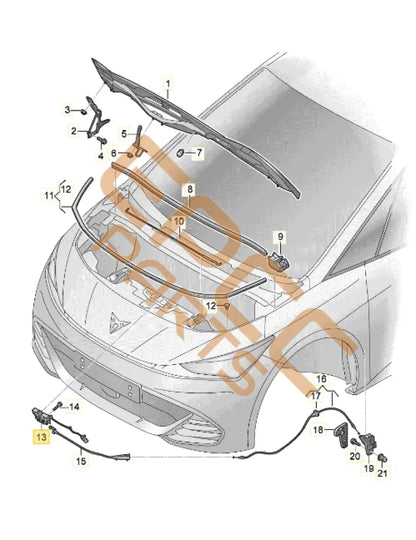 CUPRA BORN LID LOCK WITH MICRO SWITCH 10C823509B