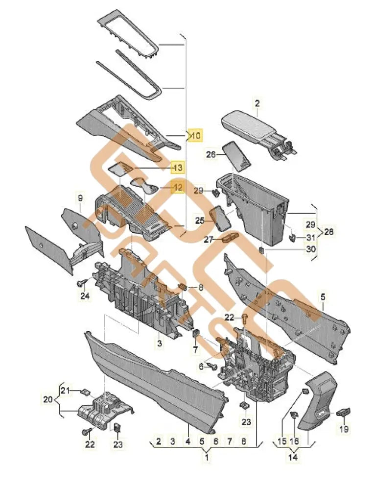 CUPRA BORN 2023 PARCEL TRAY 10E863475