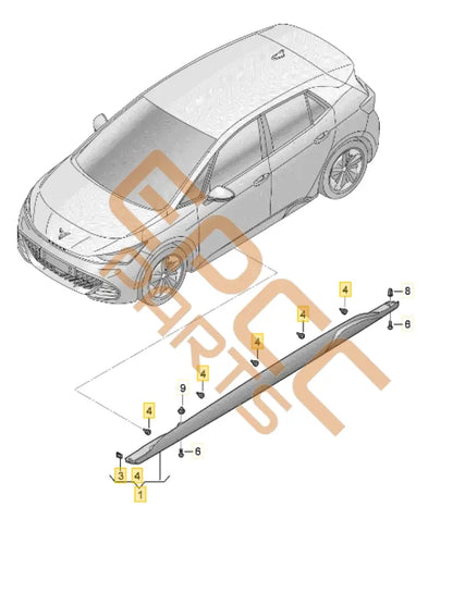 CUPRA BORN SIDE MEMBER TRIM 10E853855A