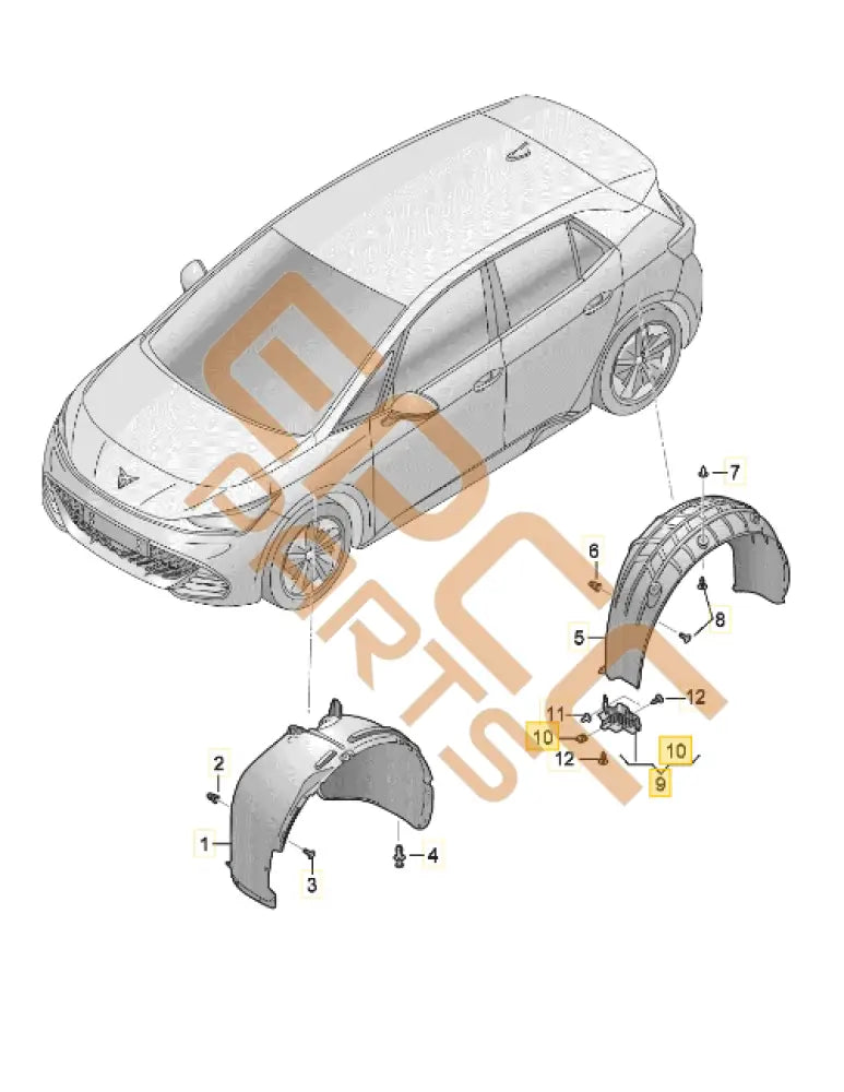 CUPRA BORN SIDE MEMBER TRIM REAR RIGHT 10A854856B