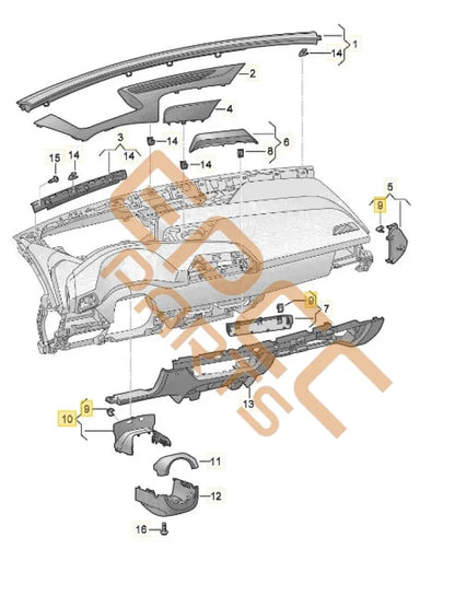 CUPRA BORN 2023 STEERING COLUMN TRIM 10E858565 10E858560B