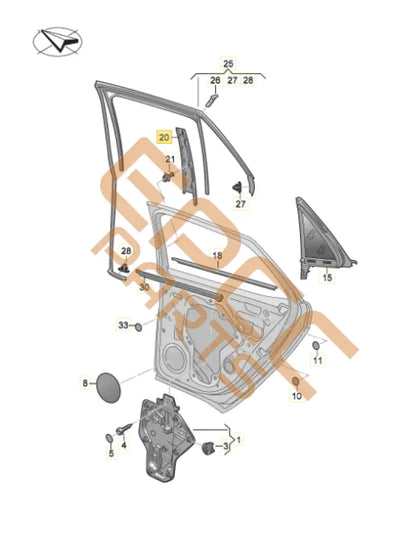 CUPRA BORN TRIM FOR DOOR WINDOW FRAME 10A839902A