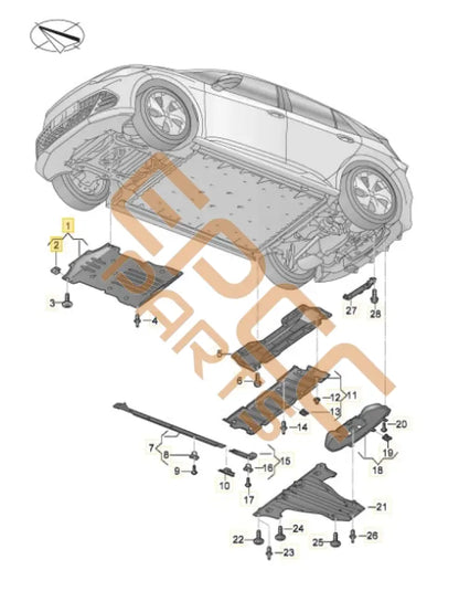 SEAT CUPRA BORN 2023 UNDERBODY TRIM FRONT 1EA825236