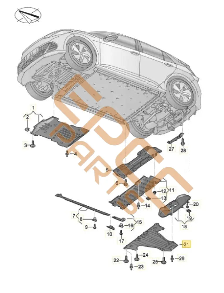 SEAT CUPRA BORN 2023 UNDERBODY TRIM REAR 1EA825102
