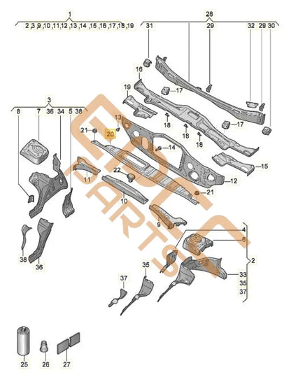 SEAT CUPRA BORN 2023 WATER BOX FRONT PANEL 10A806239