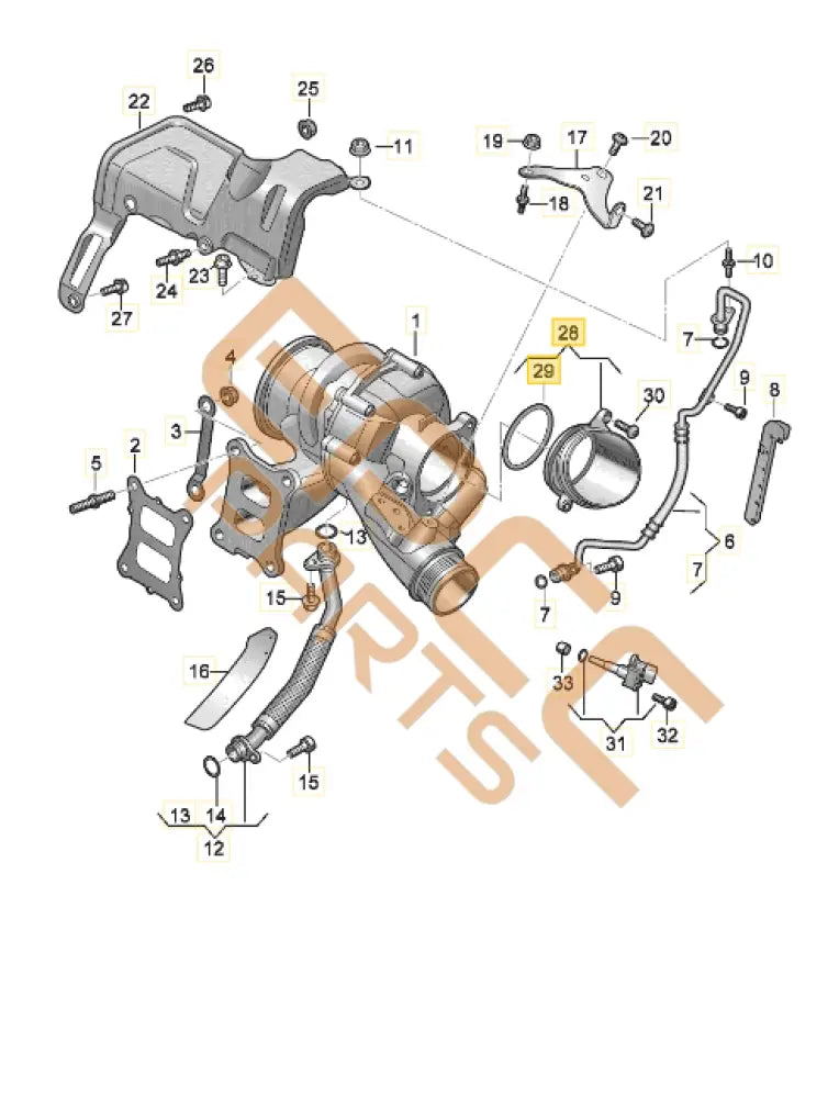CUPRA CONNECTION PIECE FOR TURBO 06Q129635D