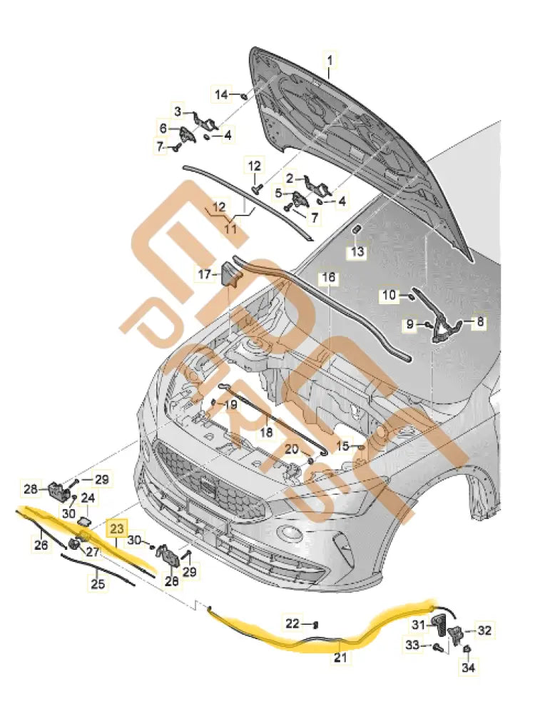 CUPRA FORMENTOR 1 SET CABLES WITH LID LOCK CABLE 5FF823531A 5FF823535
